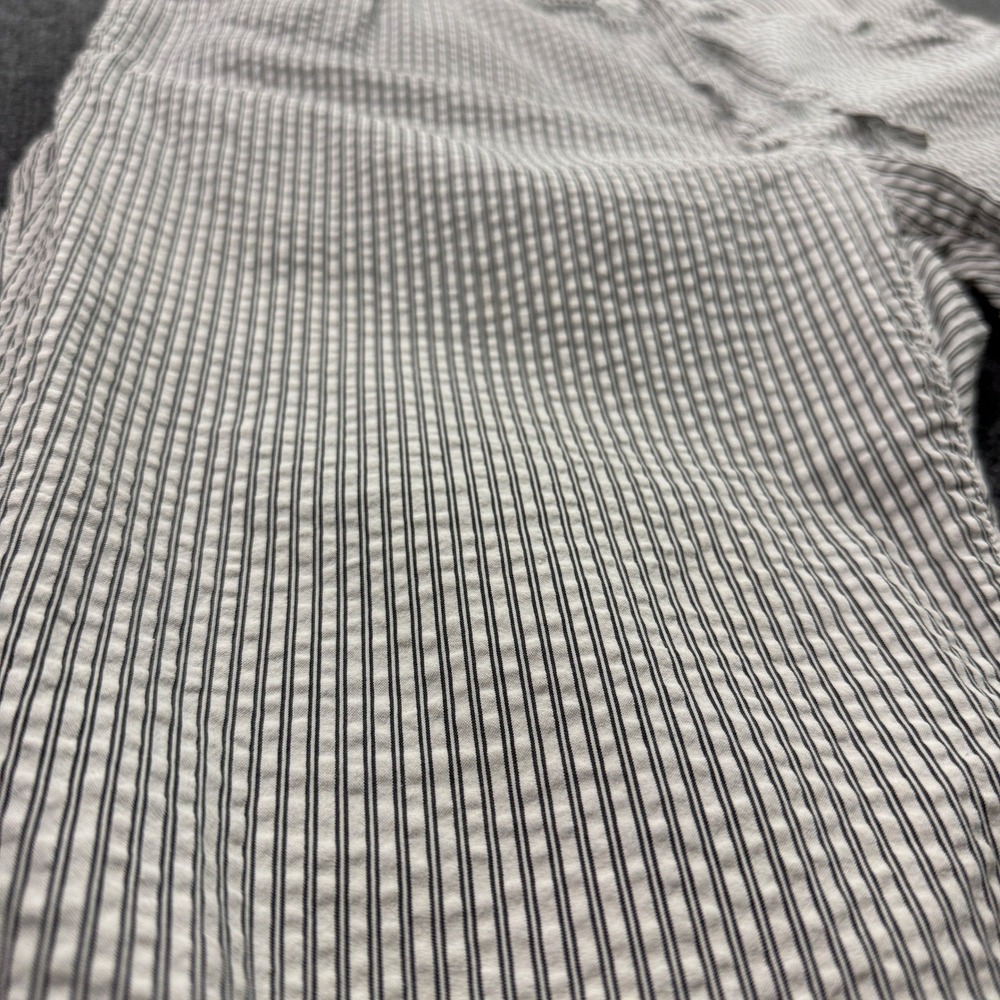 Civil Society Skinny Seersucker Pants Mens XL 36 White Navy Blue Striped READ - Picture 4 of 16
